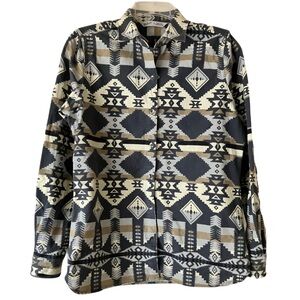 Woolrich Flannel Shirt, Sz. SP, Gray/Cream/Tan Aztec Southwst Pattern